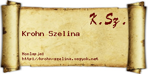Krohn Szelina névjegykártya